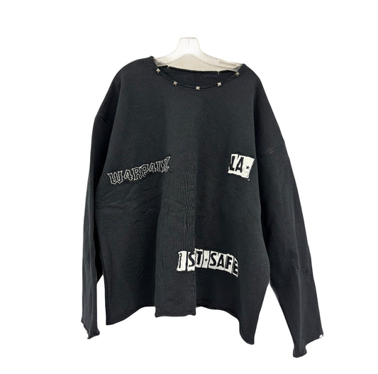 w4rp4inz x LA Is Not Safe Studded an Stitched Patch Crewneck