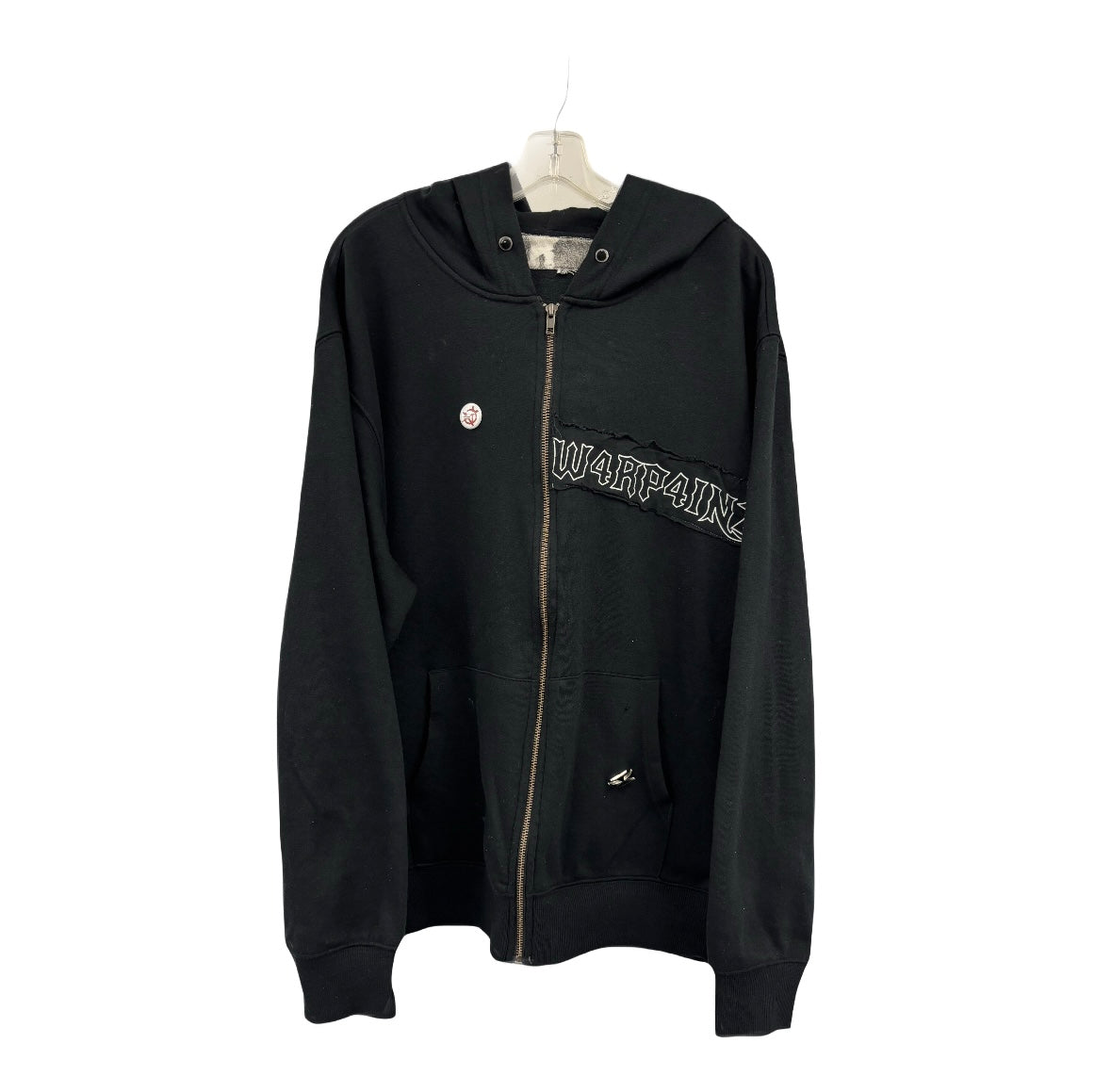 w4rp4inz x LA Is Not Safe Back Print Zip-Up with Stitched Logo Patch