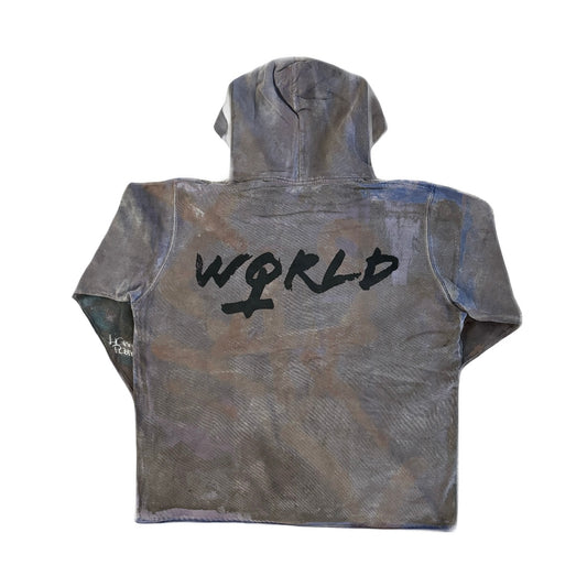 w4rp4inz x wreno Graffiti Signature Hoodie with Chest Logo & World Back Print
